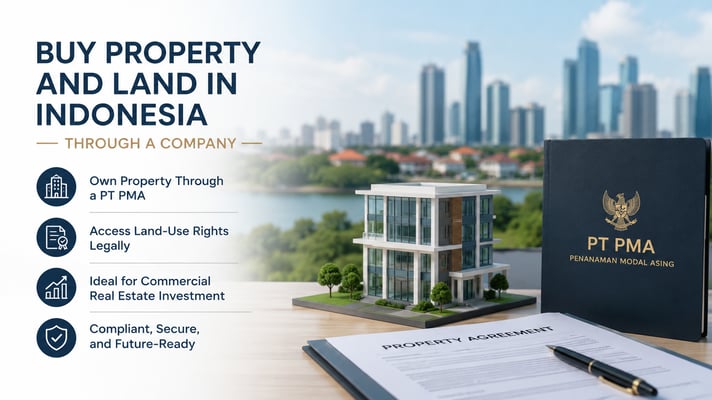 BUY PROPERTY AND LAND IN INDONESIA THROUGH A COMPANY.