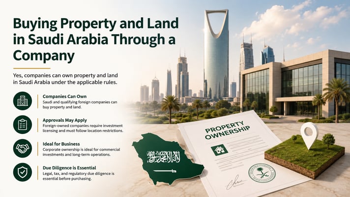 BUYING PROPERTY AND LAND IN SAUDI ARABIA THROUGH A COMPANY.