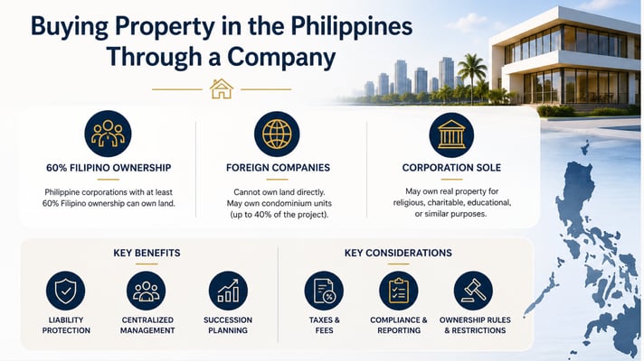 BUYING PROPERTY AND LAND IN THE PHILIPPINES THROUGH A COMPANY.