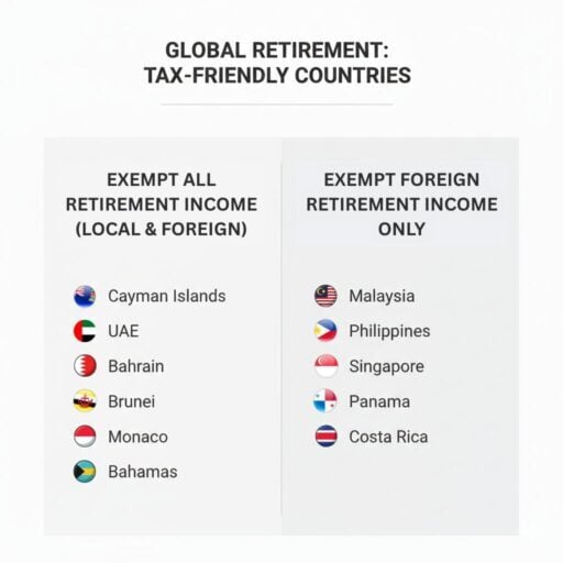 Countries that Do Not Tax Retirement Income for Expats