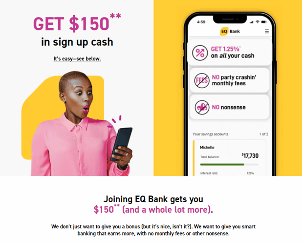 You can open a high interest savings account in Canada at EQ Bank.