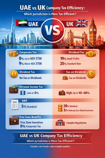 UAE company vs UK Company Tax Efficiency