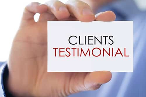 Client review and testimonial