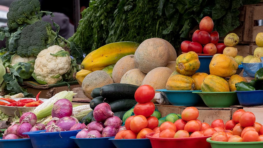 ecuador market vegetables fruits color