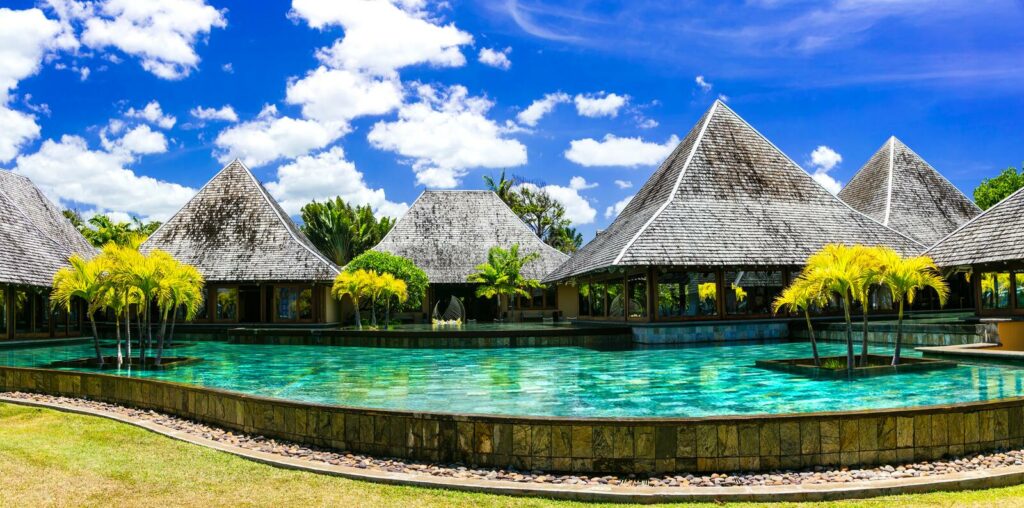 view bungalows swimming pool luxury holidays mauritius luxury spa territory mauritius island bungalows 113912001