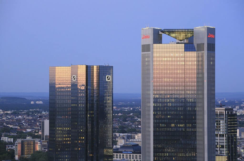 70310100 Deutsche Bank towers and Deka building Frankfurt am Main Hesse Germany