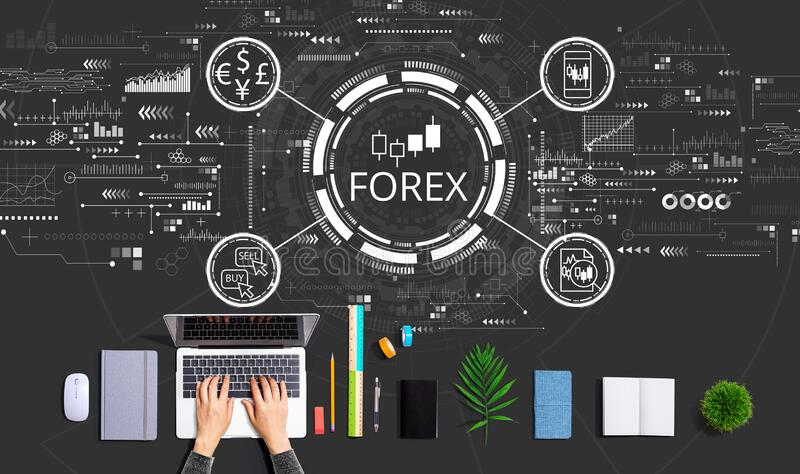 forex trading concept person using laptop computer 214214660