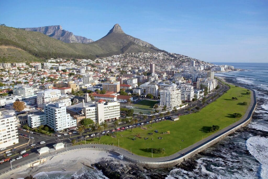 Aerial View of Sea Point Cape Town South Africa
