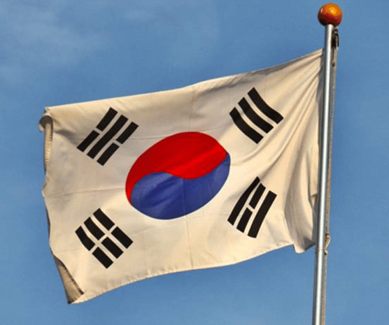 South Korean permanent residency visa and flag