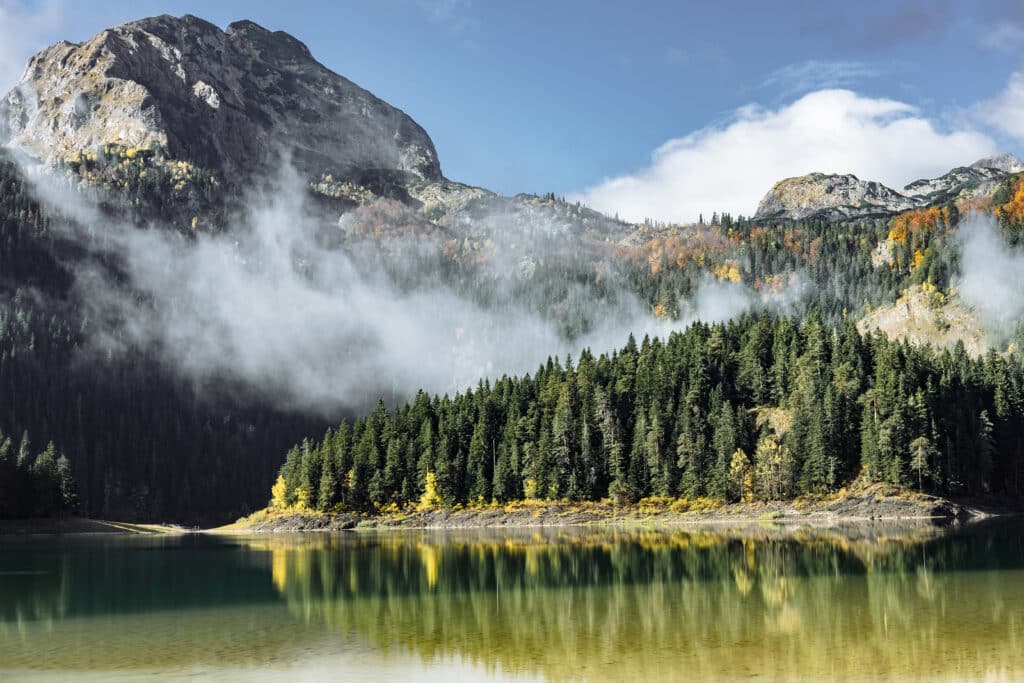 autumn black lake durmitor national park zabljak montenegro