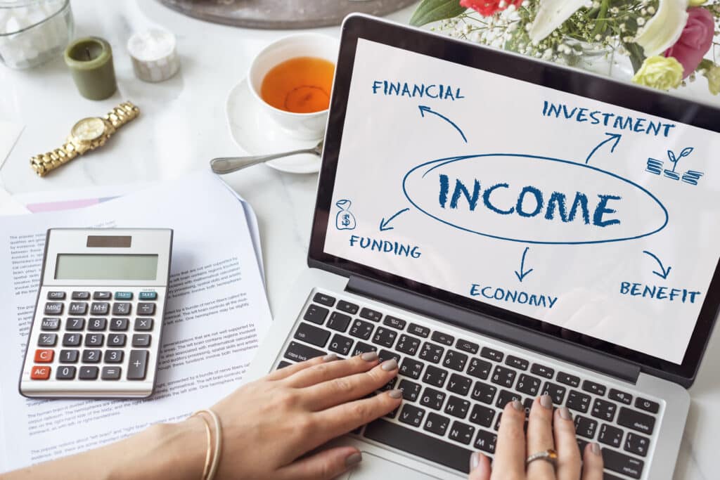 financial income economic diagram money concept