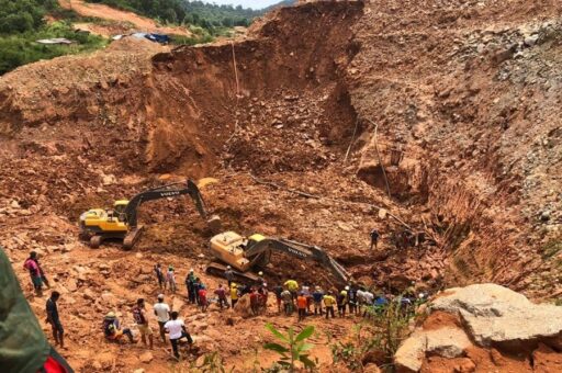 Landslide Gold mine Lourenco Amapa Brazil