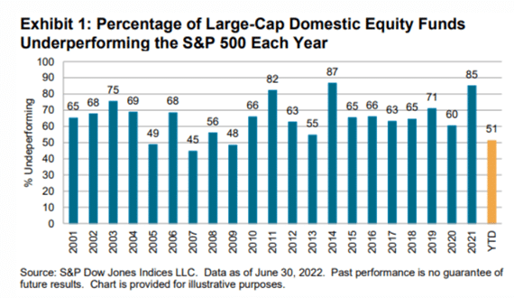 Dimensional Fund Advisors vs Vanguard large cap underperforming benchmarks