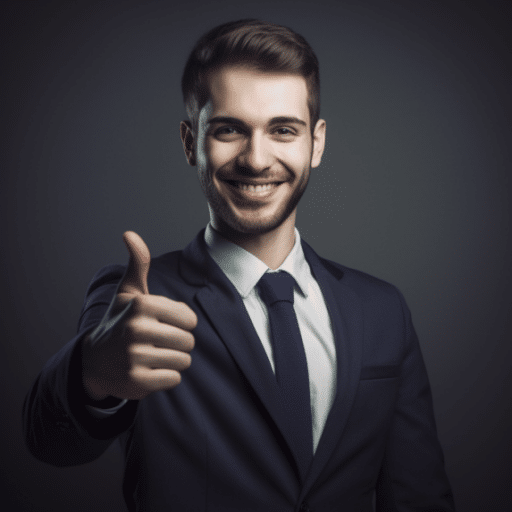 20771 a businessman with smiling face and his thumb up. 009f00e3 0d12 4ca6 b110 283276a615c3