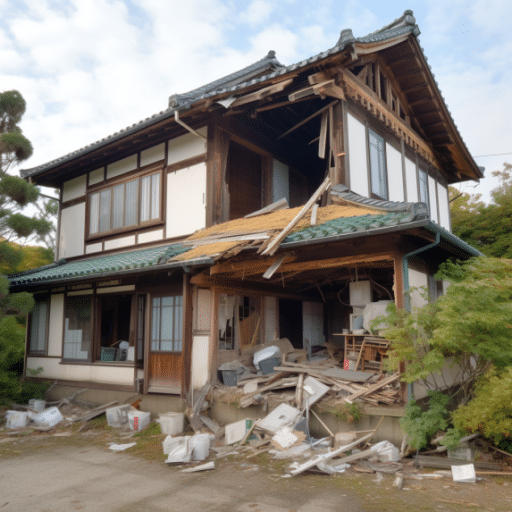 22478 damaged house from earthquake in Japan. b47e68d9 85a9 4de1 a184 29f156ba9e74