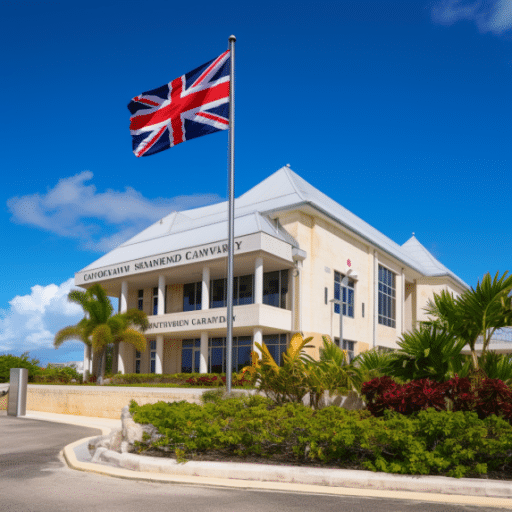 22563 a photo of a bank in Cayman Island and flag of Cay 8a40dfe5 067a 4dff 9686 2fc795c8b9be