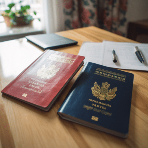 22635 there are two passports and documents on the table a6c002d4 51ac 4f9a b21e d3fdd4aadda2