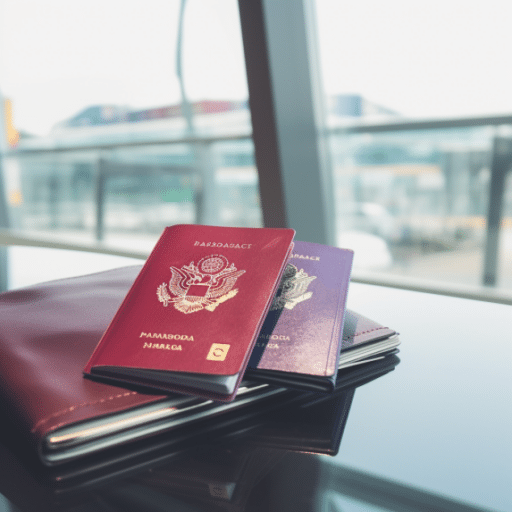 22957 red passport and blue passport on the table at the 1c9fd22a d73e 415a bc53 d340da117b96