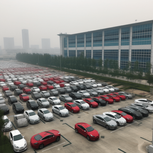 23115 Tesla cars parking at Tesla factory in Shanghai. 9ad3548e 348a 44bf 801d 2872097e5672