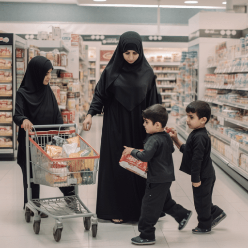 23251 a woman and her children in Saudi Arabia are shopp c9db2129 8f52 4bc9 975c 7e0956262cf4