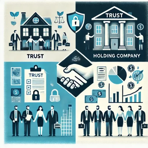 Whats the difference between a trust and holding company