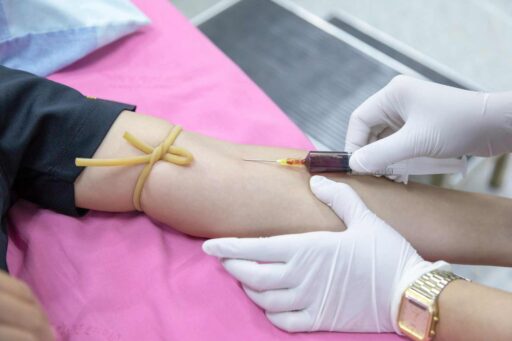 Australian visa applicant taking blood sample for health checkup