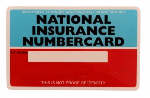 UK National Insurance card