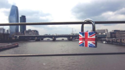 A lock with UK flag