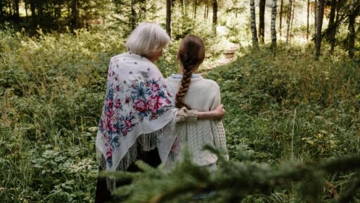 A british girl and grandmother