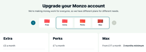 Monzo account subscription2