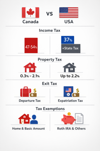Canadian taxes vs US taxes